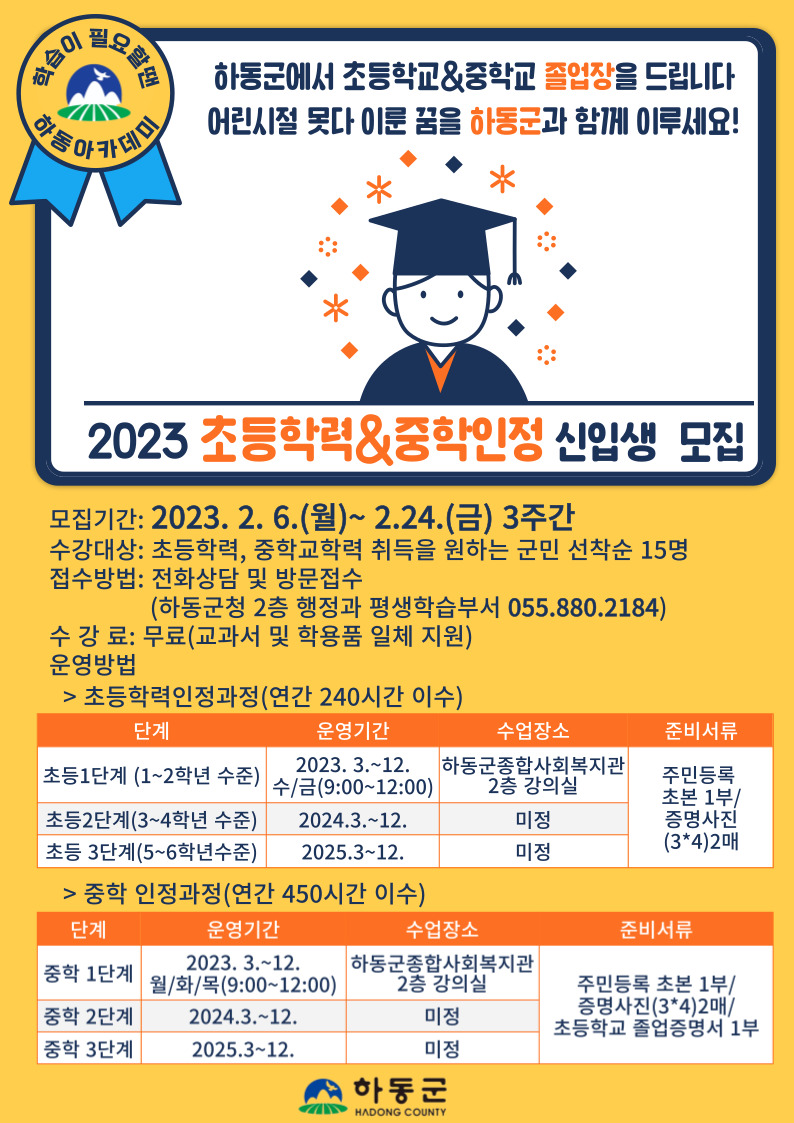하동군 행정과_초등_중등학력 신입생 모집.jpg
