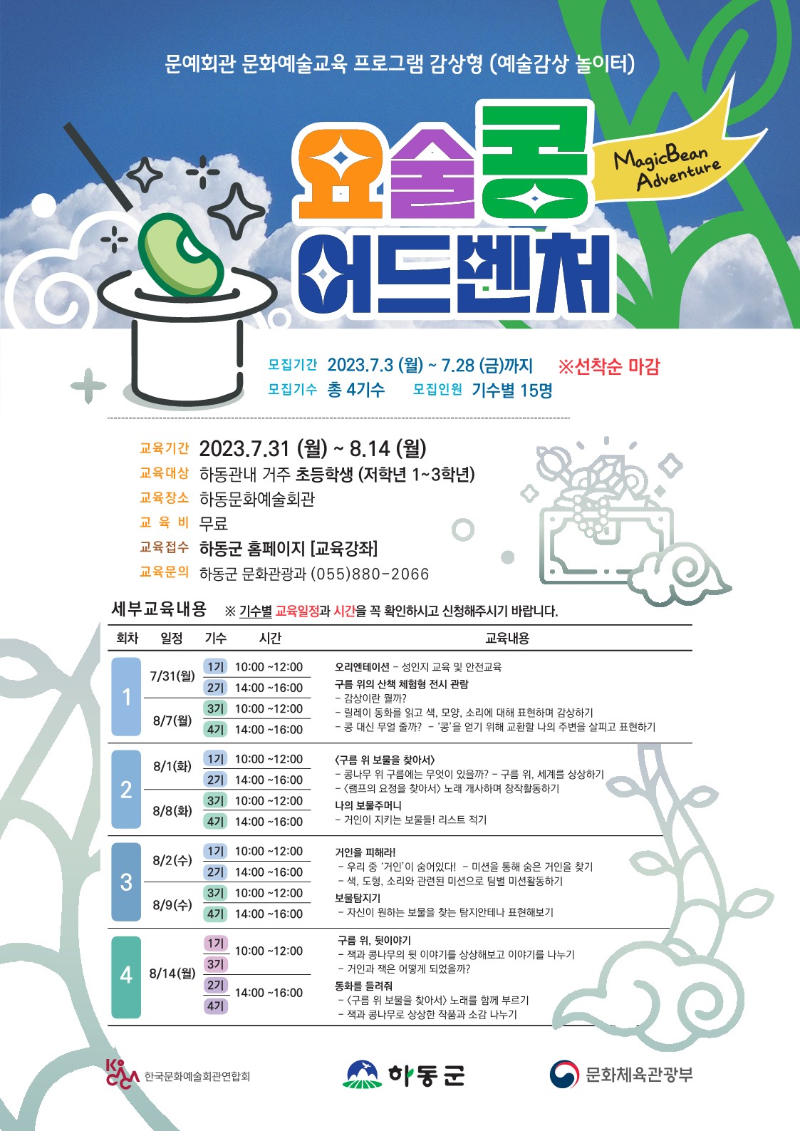 [옥종초등학교-5513 (첨부) 하동군 문화관광과] (요술 콩 어드벤처) 포스터.jpg