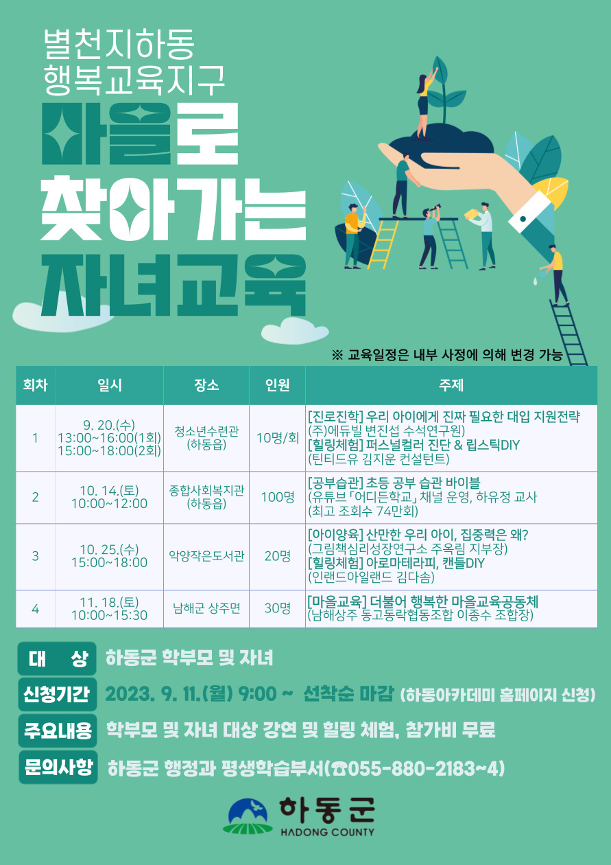 마을로 찾아가는 자녀교육(별천지하동 행복교육지구_하동군행정과).jpg